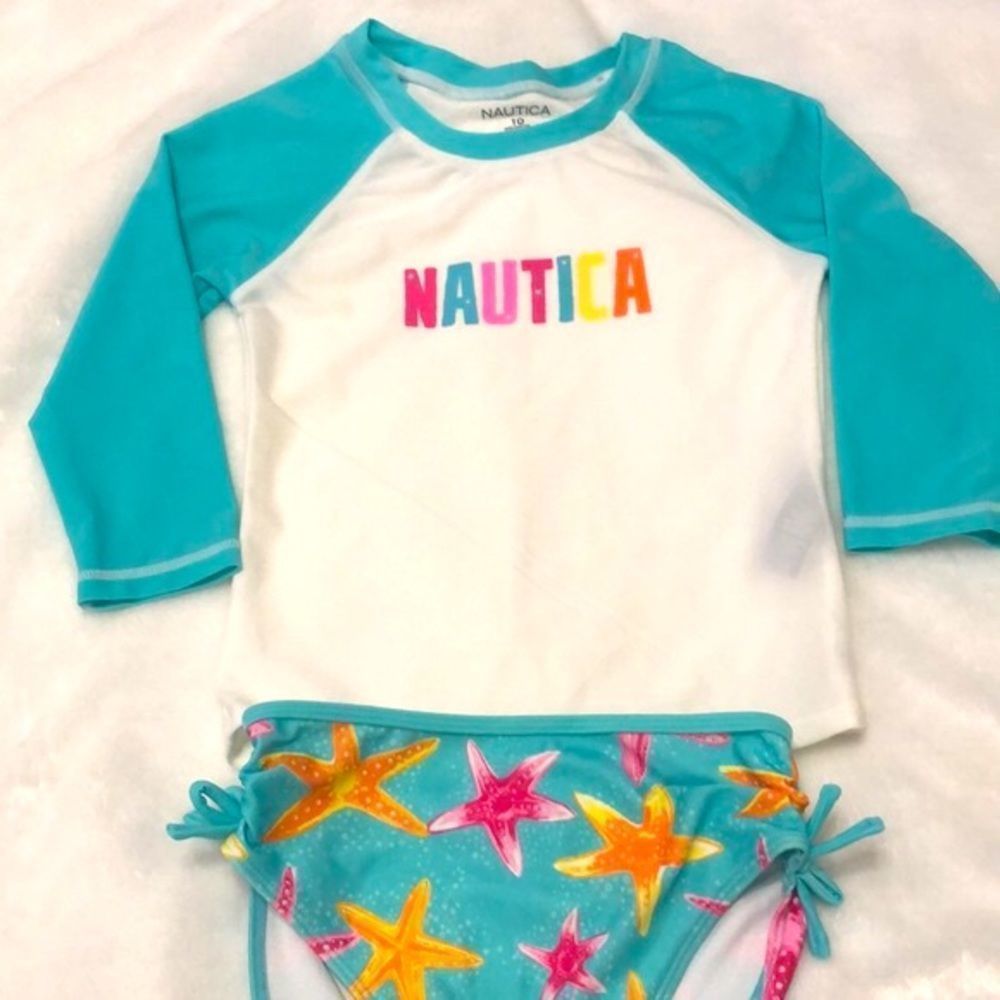 Nautica Two Piece Rash Guard Swim Set, Size 10, NWT